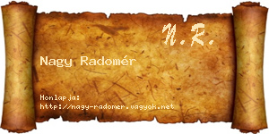 Nagy Radomér névjegykártya